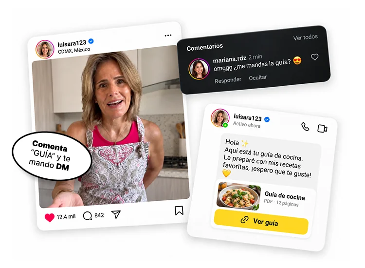 Luisara comparte una guía en Instagram: su seguidora comenta y recibe el enlace por DM